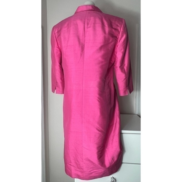 Liz Clairborne Collection Bright Pink 100% Silk 3/4 Sleeve Light Jacket Size 12 - Picture 3 of 8